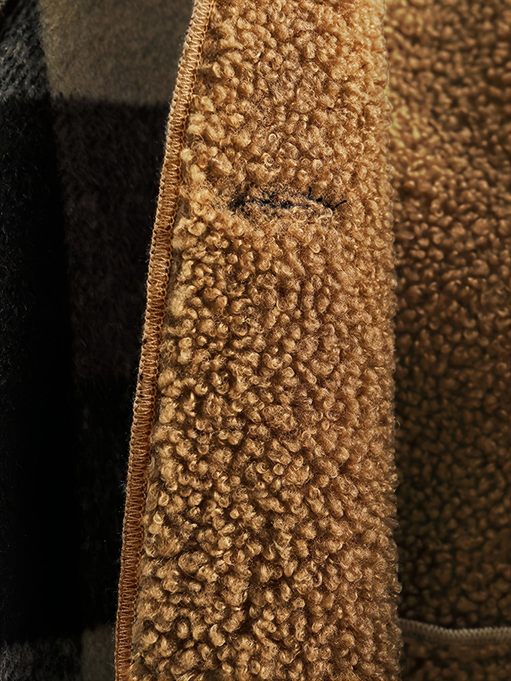 Boys' Long Sleeve Plaid Fleece-Lined Jacket with Button Front & Pockets - Cozy Fall/Winter Warmth, Casual Cardigan Collar, Brown/ Tartan Pattern, Machine Washable For Outdoor Play & Casual Attire, Winter Jacket For Boys, Fall