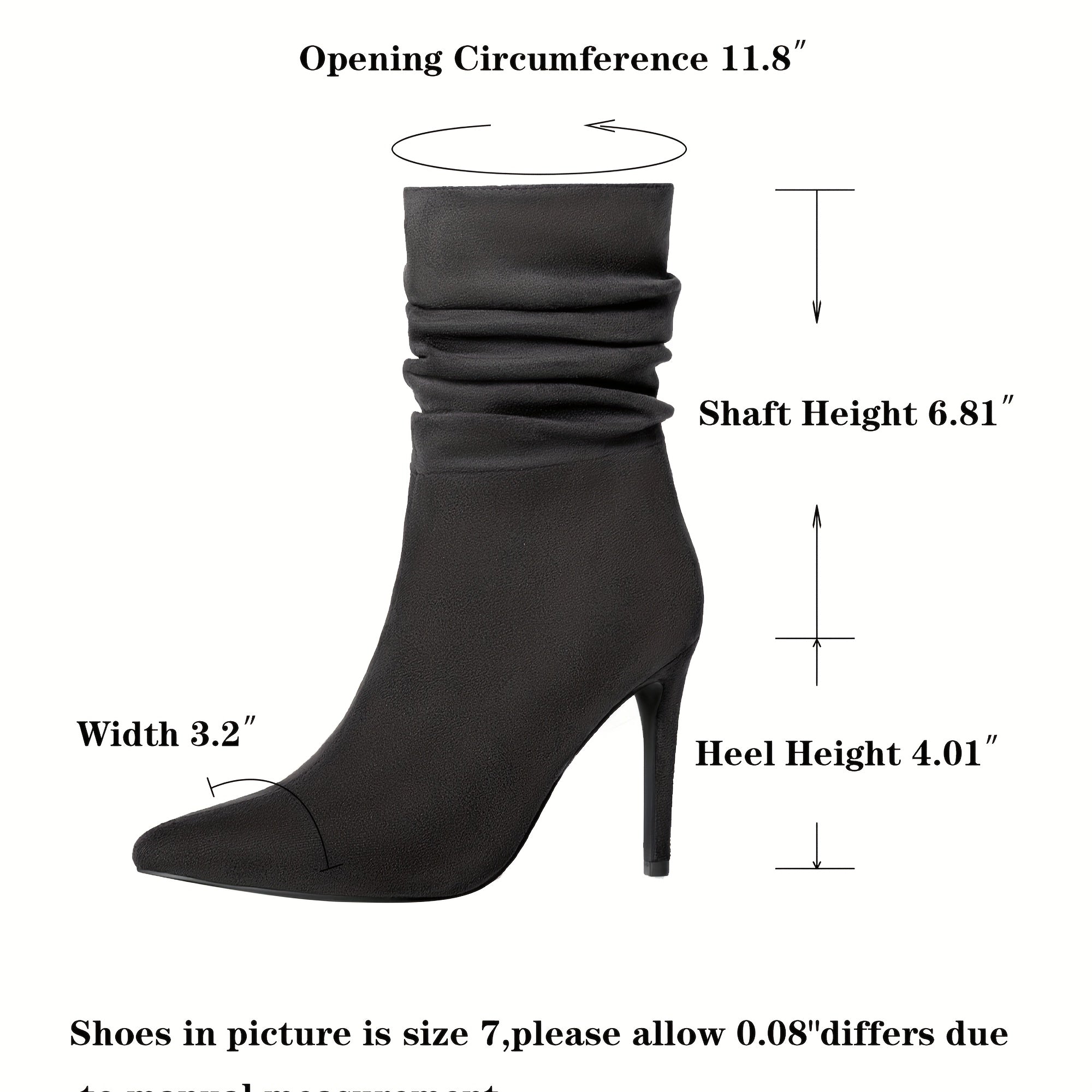 Women's Mid-Calf Boots, Plain Fashionable Boots with Zipper for Comfort and Casual Wear, Round Toe in the Middle of Calf