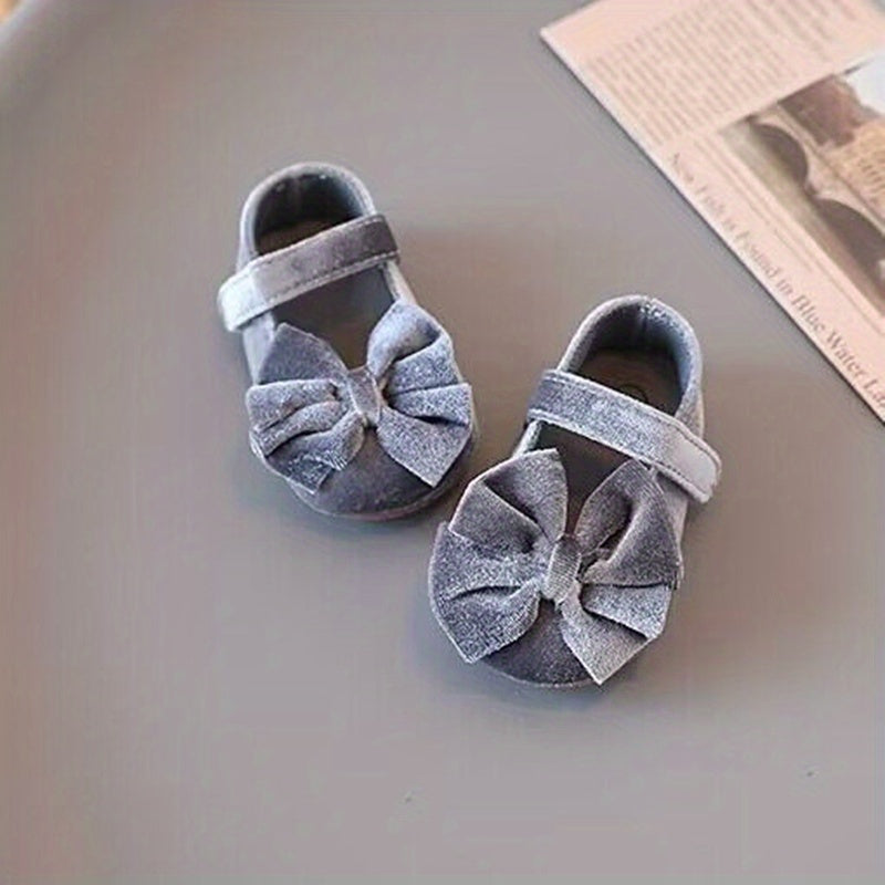 Baby Girls Mary Jane Flats With Bowknot First Walker Shoes Crib Shoes Princess Wedding Party Christmas Dress Shoes