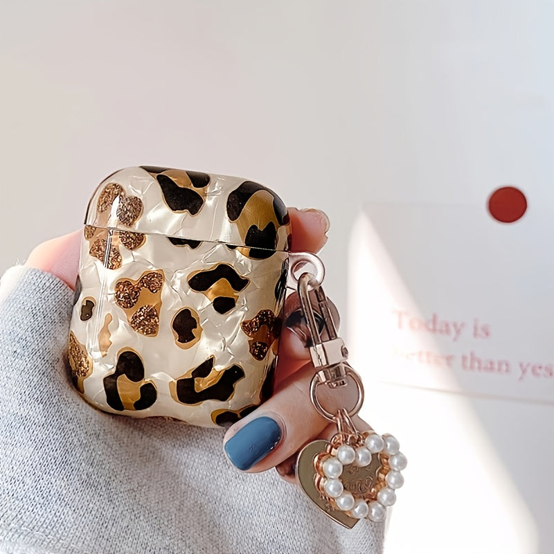 Stylish Leopard Print Earphone Sleeve with Hanging Chain - Perfect for Airpod1/2!