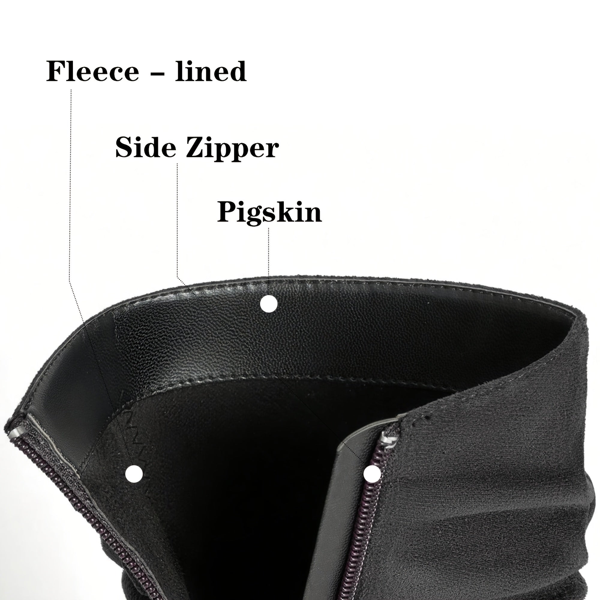 Women's Mid-Calf Boots, Plain Fashionable Boots with Zipper for Comfort and Casual Wear, Round Toe in the Middle of Calf