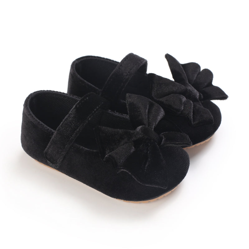 Baby Girls Mary Jane Flats With Bowknot First Walker Shoes Crib Shoes Princess Wedding Party Christmas Dress Shoes