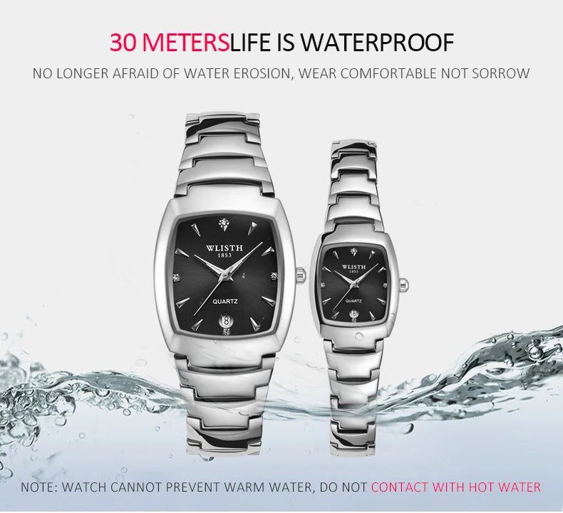 WLISTH S940 Stainless Steel Personality Fashion Luxury Couple Ladies Quartz Watch