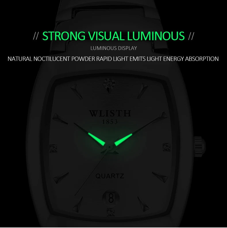 WLISTH S940 Stainless Steel Personality Fashion Luxury Couple Ladies Quartz Watch