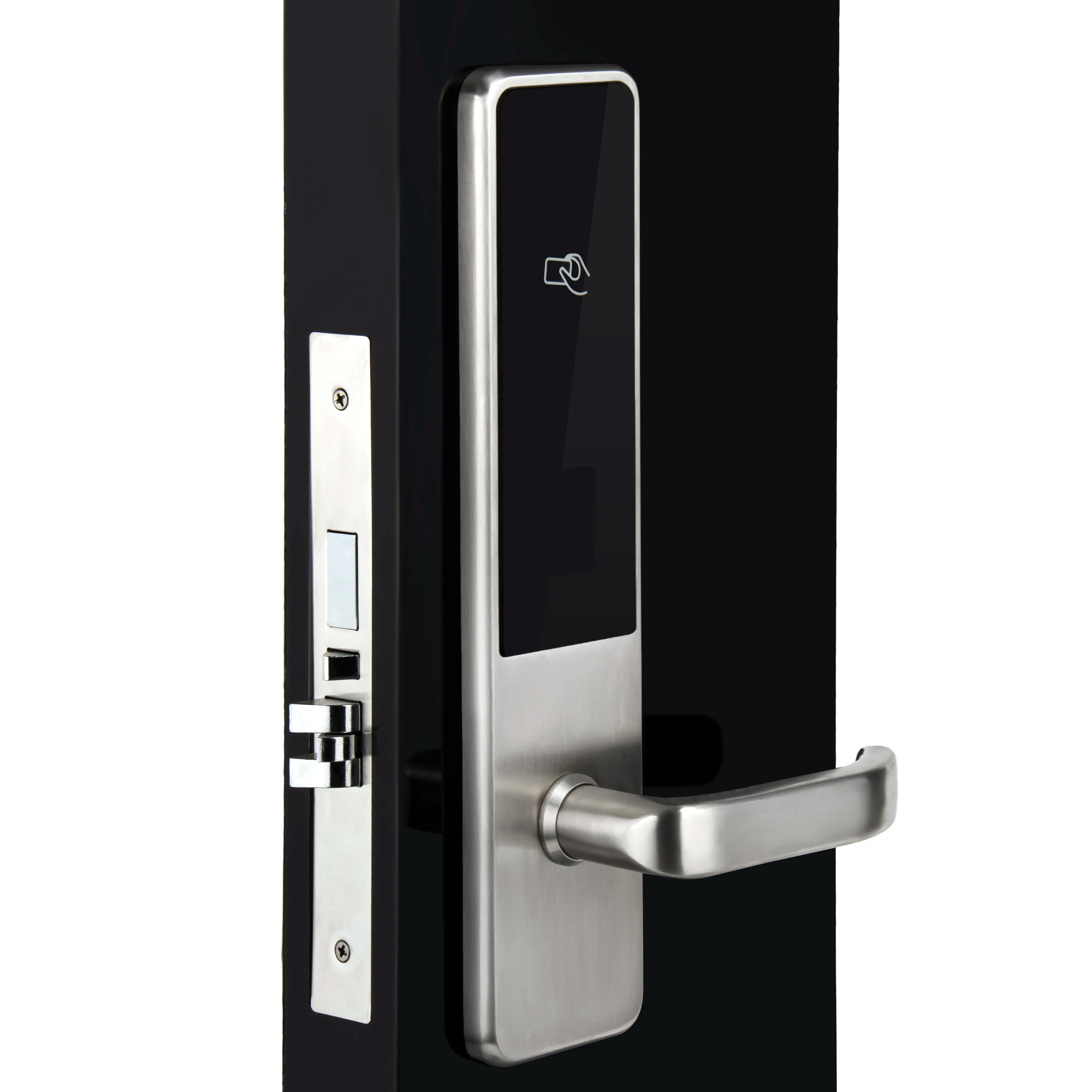 Hot Sale  304 Pure Stainless Steel Keyless Electronic RFID CE FCC Certificated Hotel System   Door Lock  Card Lock Smart Lock
