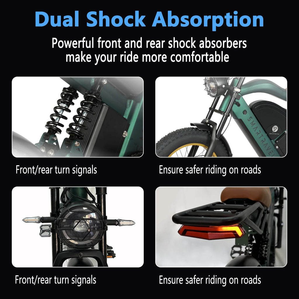 All-terrain Electric Bike 1200W Motor 48V20AH Battery 20*4.0 Tire Mountain E-bicycle 52KM/H Urban E-bicycle Electric motorcycle