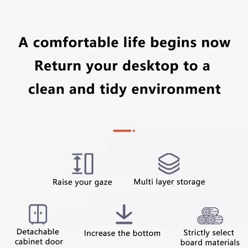 Double-Deck Computer Monitor Riser Holder PC Screen Stand Bracket Desktop Laptop Keyboard Mouse Storage Organizer Pen Container