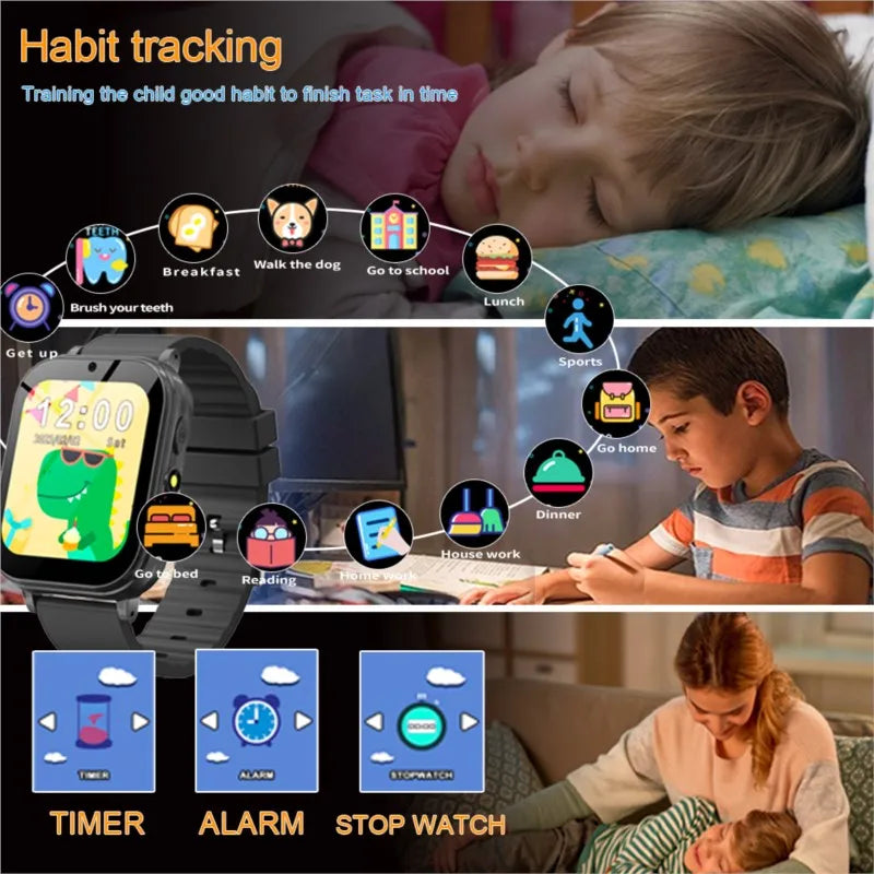 Children's Wristwatch 22 Games Kids Smart Watch Music Play Flashlight Pedometer Habit Tracking Smartwatch Boys Girls Gifts Clock