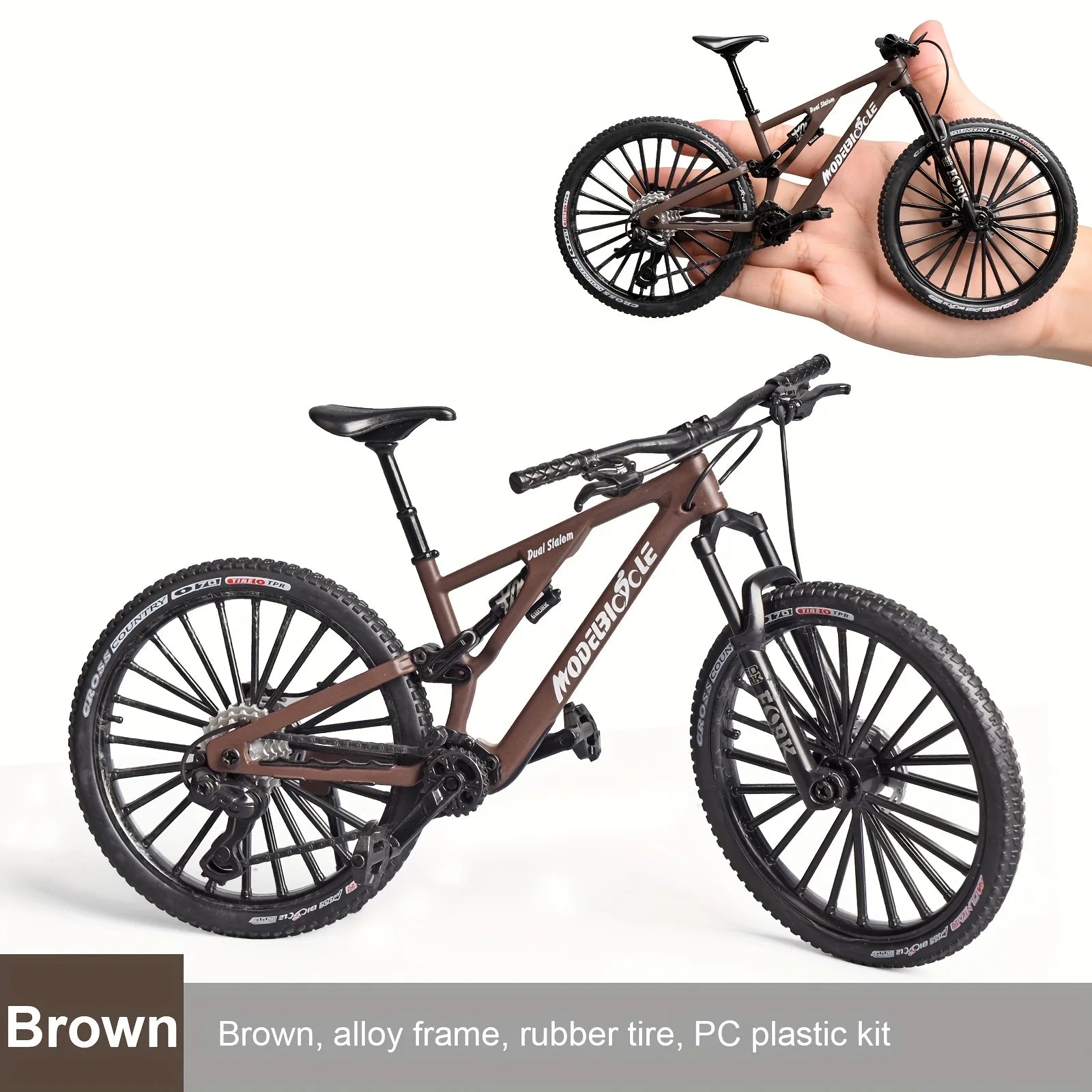 1:6 Scale Alloy Mountain Bike Model Realistic Gear Toy with Front & Rear Shock Absorbers Christmas Gifts for Bicycle Enthusiasts