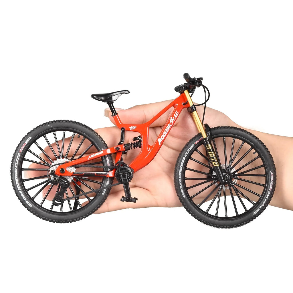 1:6 Scale Alloy Mountain Bike Model Realistic Gear Toy with Front & Rear Shock Absorbers Christmas Gifts for Bicycle Enthusiasts