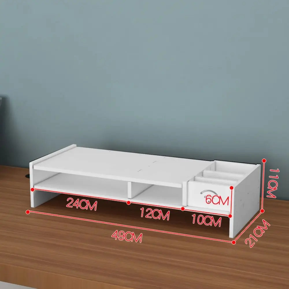 Desktop Computer Monitor Stand Modern Design Multi Compartment Laptop Heightening Holder for Home School Office Desktop Shelf
