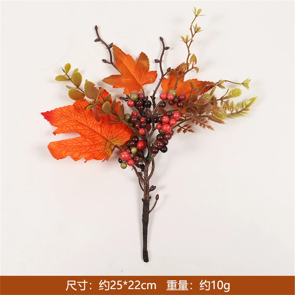 Autumn Thanksgiving Decor Maple Leaf Bunches Potted Plants Halloween Fall Decorations Artificial Greenery For Home Table