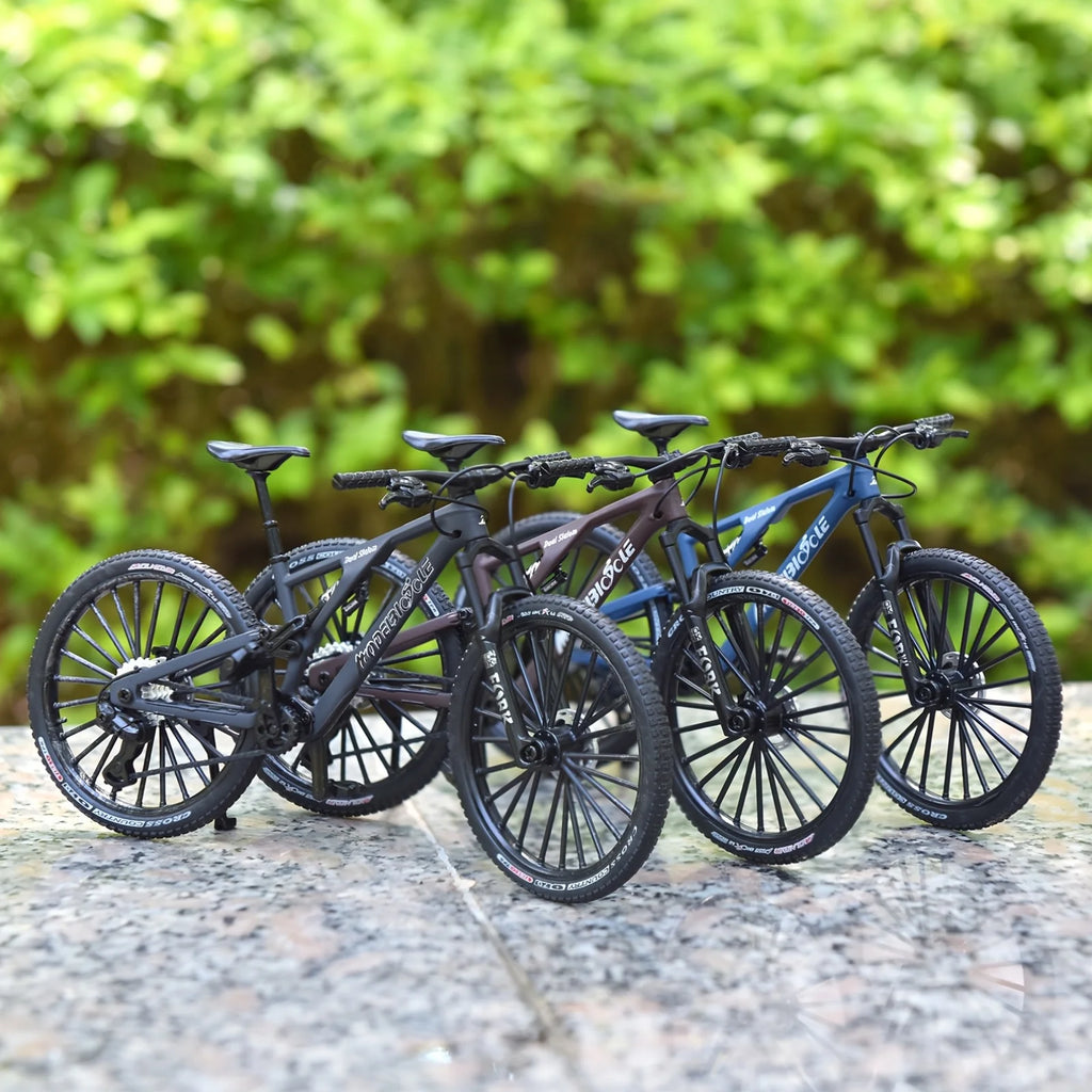 1:6 Scale Alloy Mountain Bike Model Realistic Gear Toy with Front & Rear Shock Absorbers Christmas Gifts for Bicycle Enthusiasts