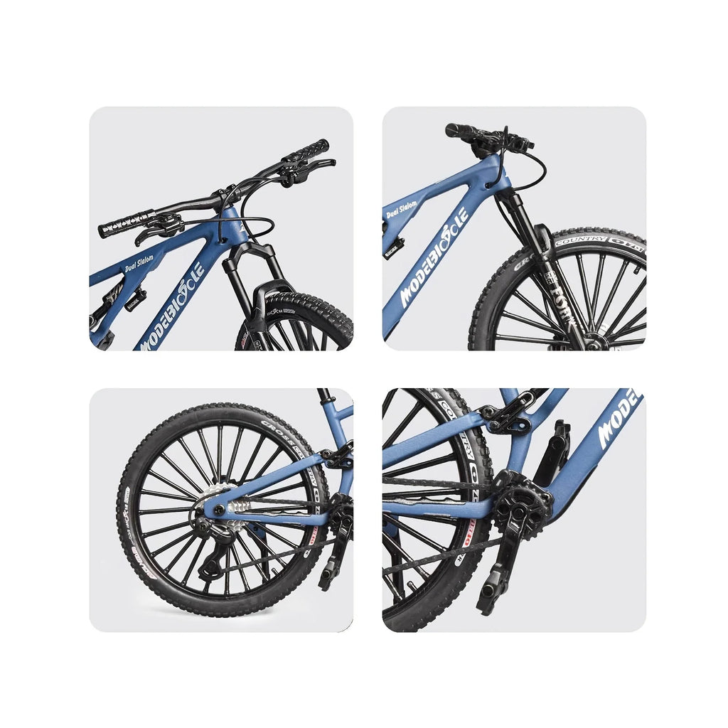 1:6 Scale Alloy Mountain Bike Model Realistic Gear Toy with Front & Rear Shock Absorbers Christmas Gifts for Bicycle Enthusiasts