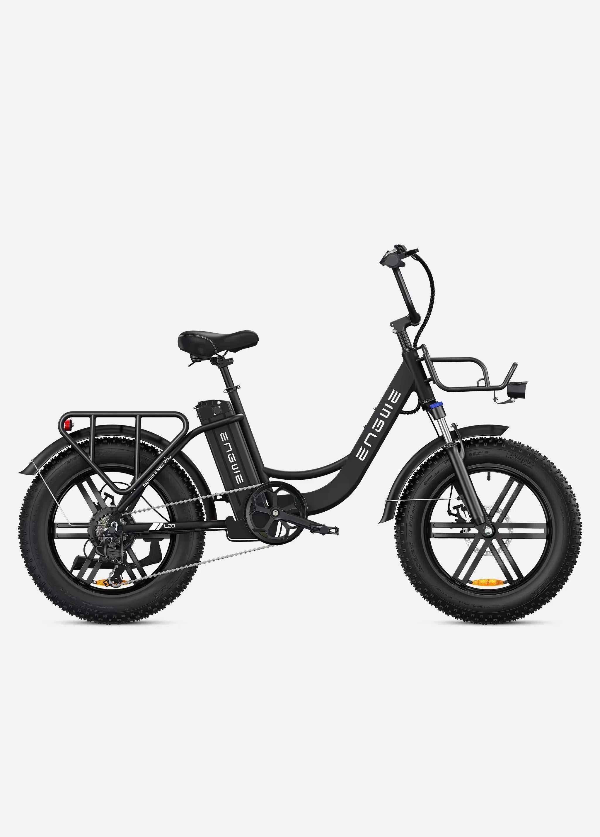 Electric Bicycle ENGWE L20 250W 48V 13AH Motor Battery 20*4.0inch Fat Tire Ebike 140km Mileage Adult Mountain City Electric Bike