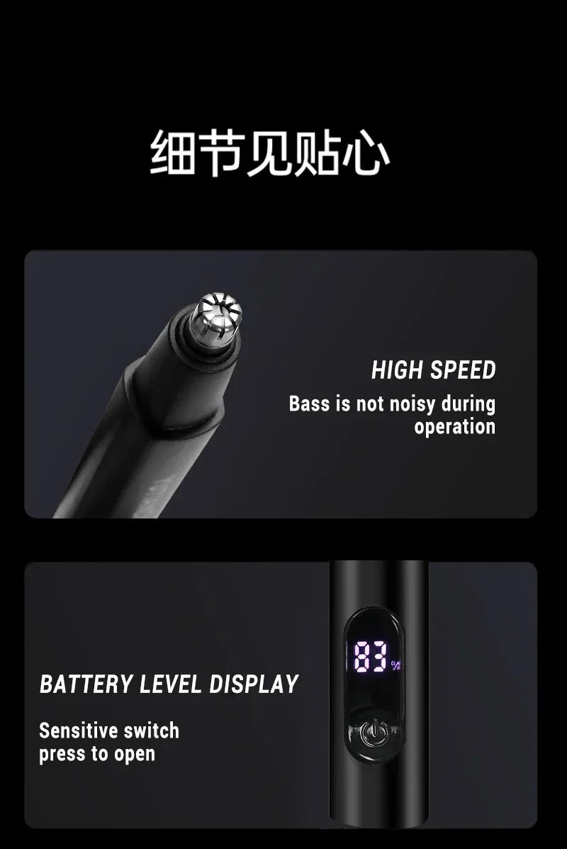 2 In 1 Electric Portable Ear And Nose Hair Trimmer Clipper 2024 Professional Painless Portable Eyebrow For Men