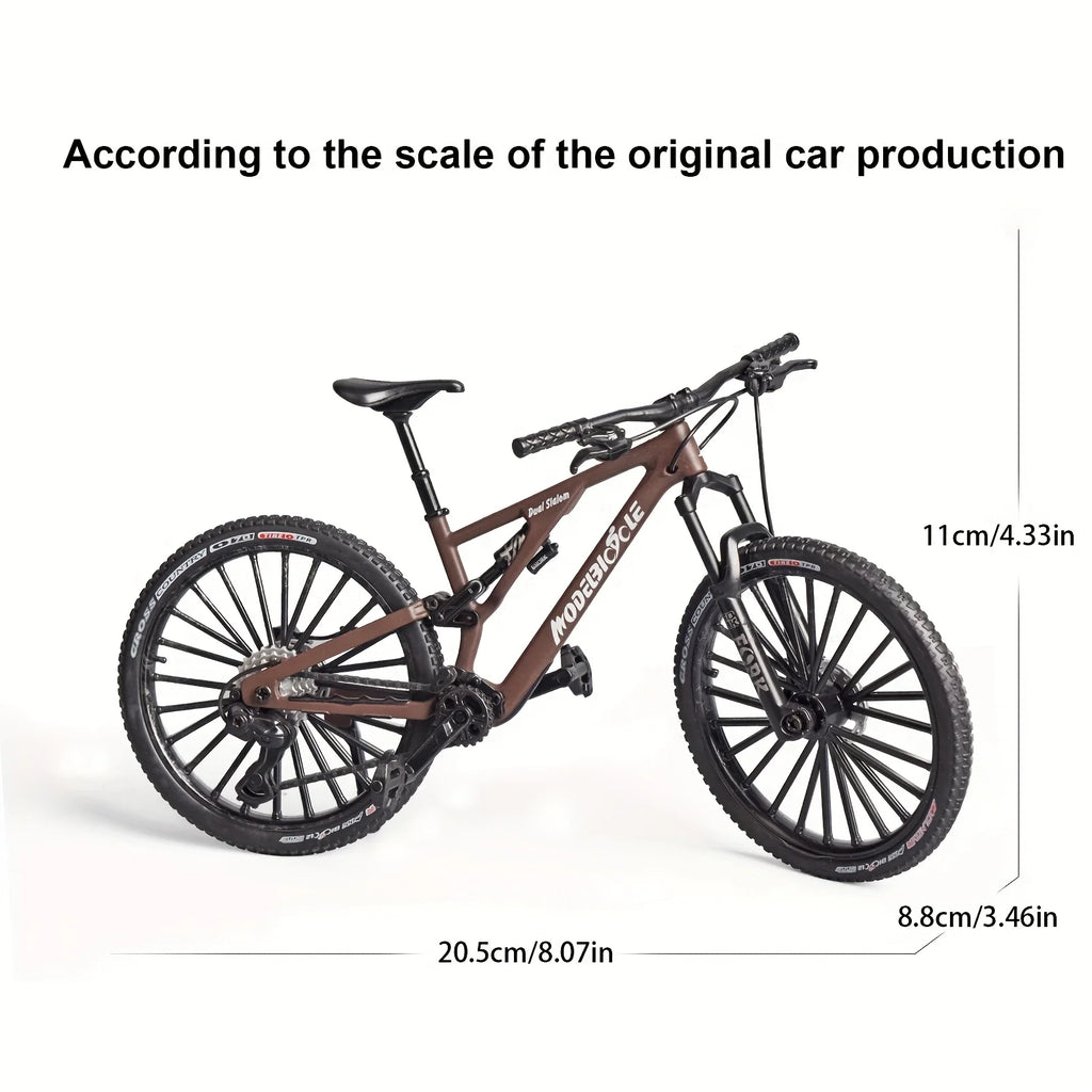 1:6 Scale Alloy Mountain Bike Model Realistic Gear Toy with Front & Rear Shock Absorbers Christmas Gifts for Bicycle Enthusiasts