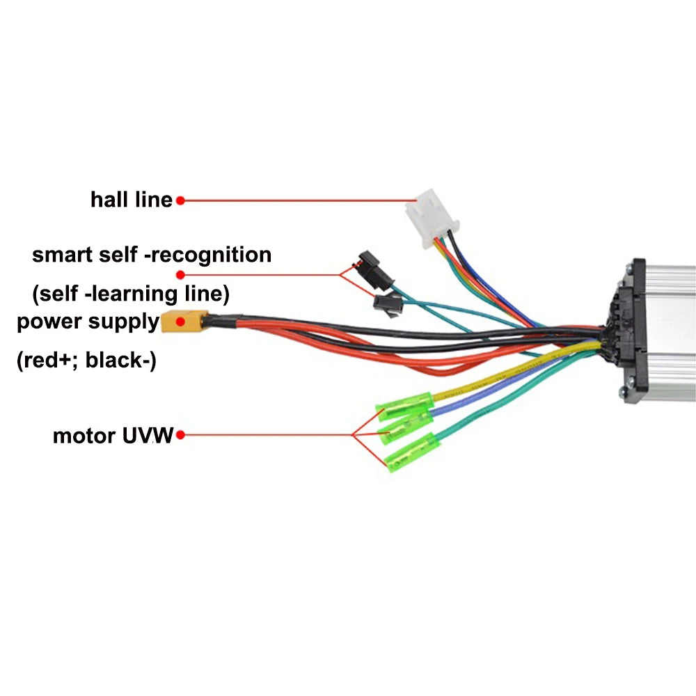 Electric Bike Brushless Motor Controller 24V/36V/48V Dual Drive 250W/350W DC Intelligent Motor Control for E-Bike