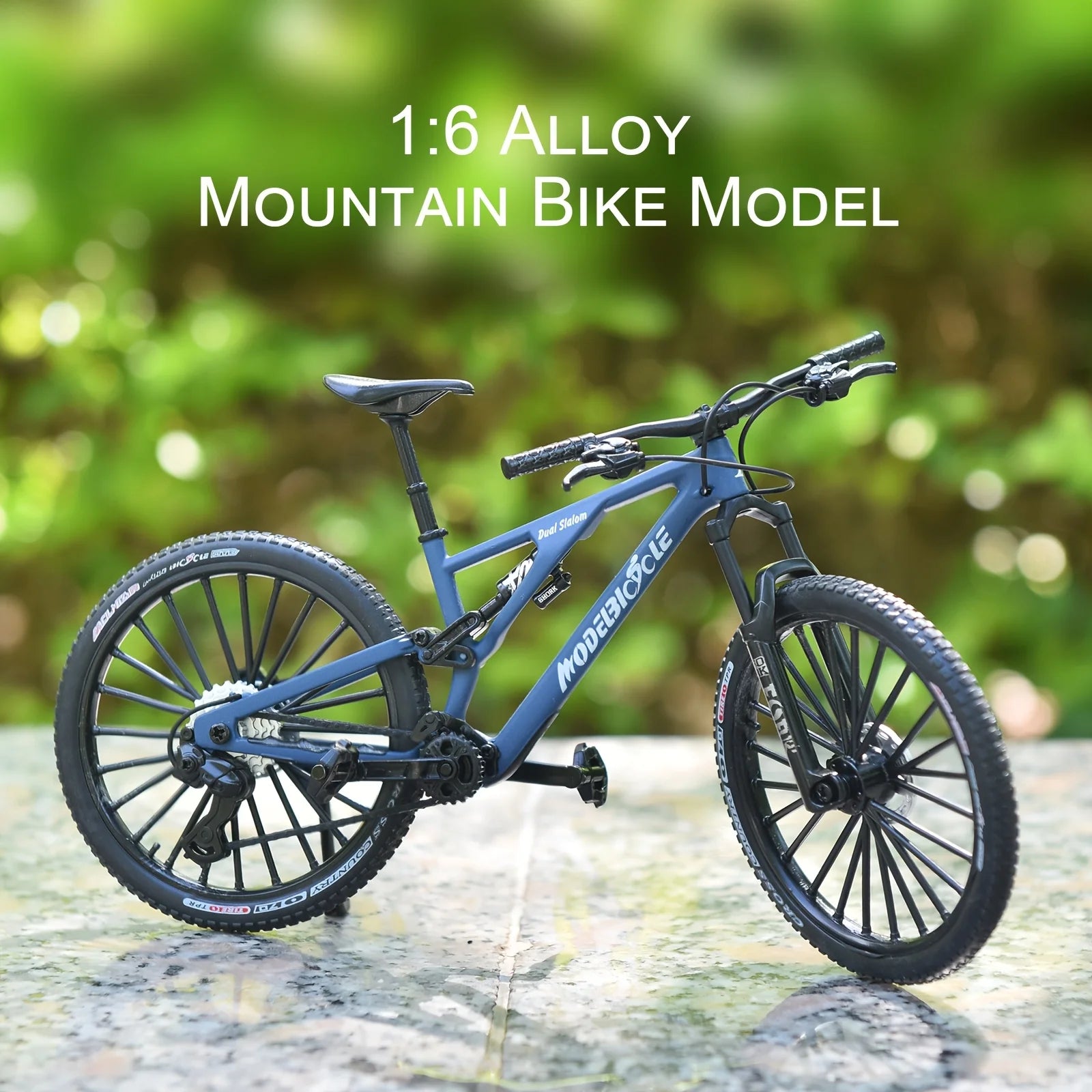 1:6 Scale Alloy Mountain Bike Model Realistic Gear Toy with Front & Rear Shock Absorbers Christmas Gifts for Bicycle Enthusiasts