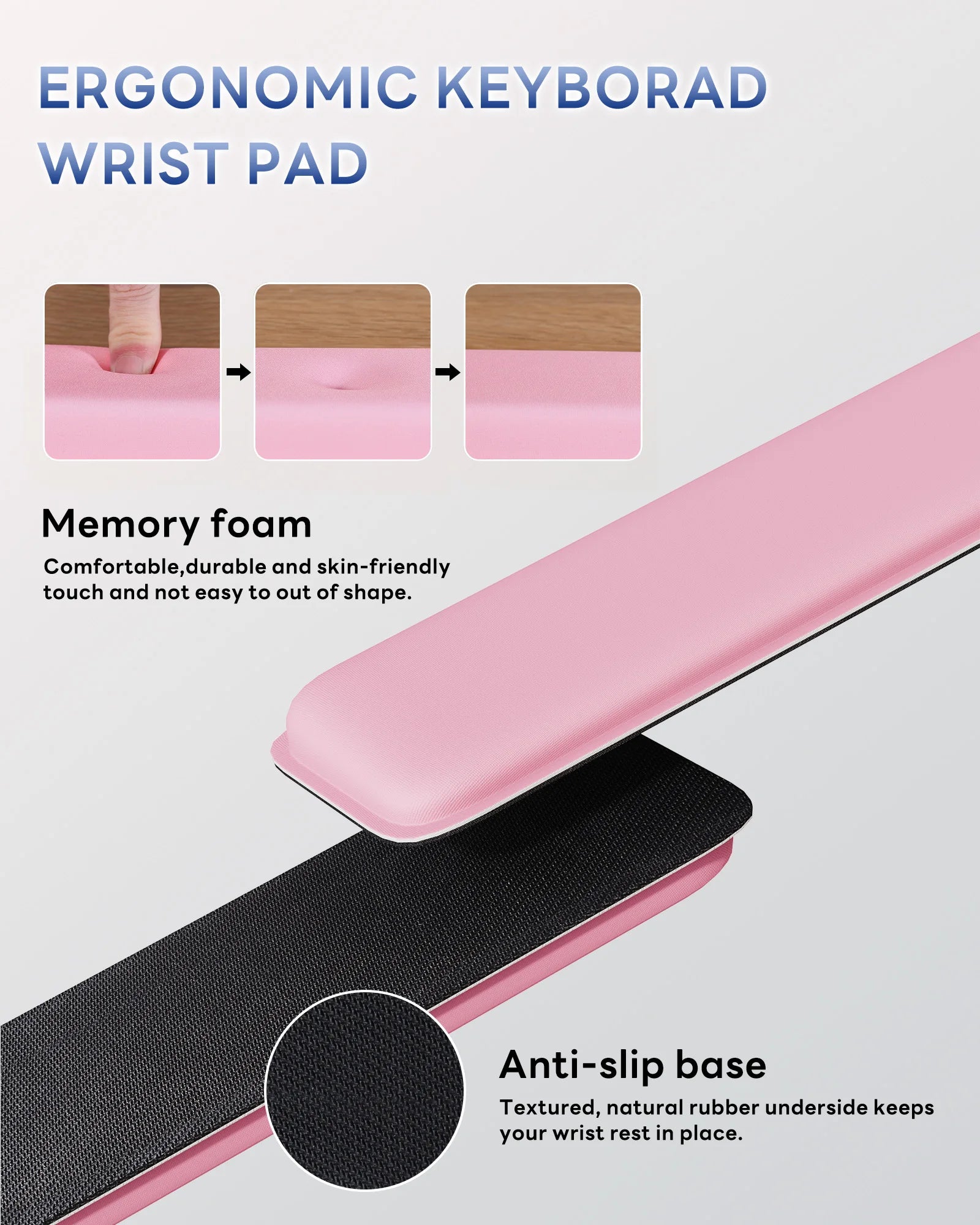 Computer Keyboard Wrist Rest Stand for Desktop, Acrylic Tilted Computer Keyboard Holder for Easy Ergonomic Typing