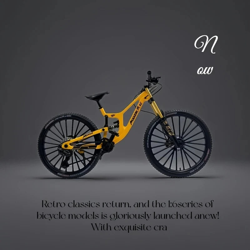 1:6 Scale Alloy Mountain Bike Model Realistic Gear Toy with Front & Rear Shock Absorbers Christmas Gifts for Bicycle Enthusiasts