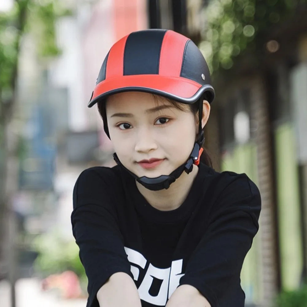 Classic Baseball Cap Style Bicycle Helmet Safety Hard Motorcycle Half Helmet Half Face Anti-UV Bike Hard Hat for Men Women