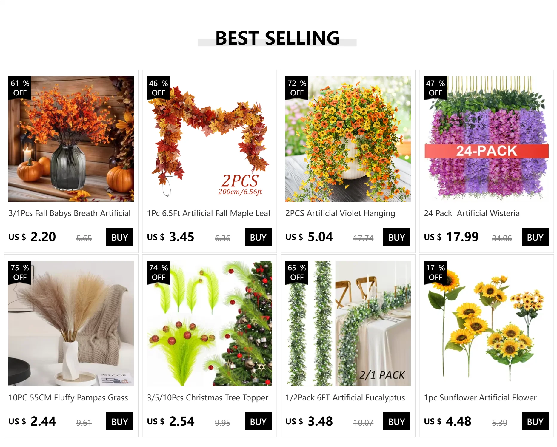 3/1Pcs Fall Babys Breath Artificial Flowers Fake Plants for Home Wedding Centerpiece Table Thanksgiving Party Autumn Decorations