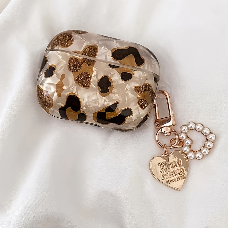 Stylish Leopard Print Earphone Sleeve with Hanging Chain - Perfect for Airpod1/2!