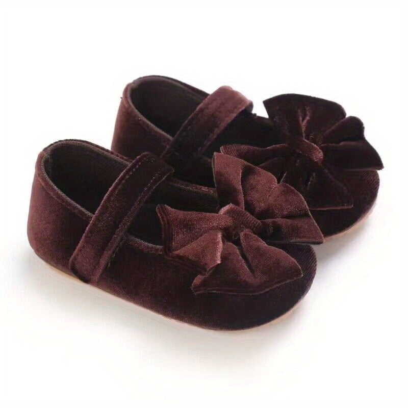 Baby Girls Mary Jane Flats With Bowknot First Walker Shoes Crib Shoes Princess Wedding Party Christmas Dress Shoes