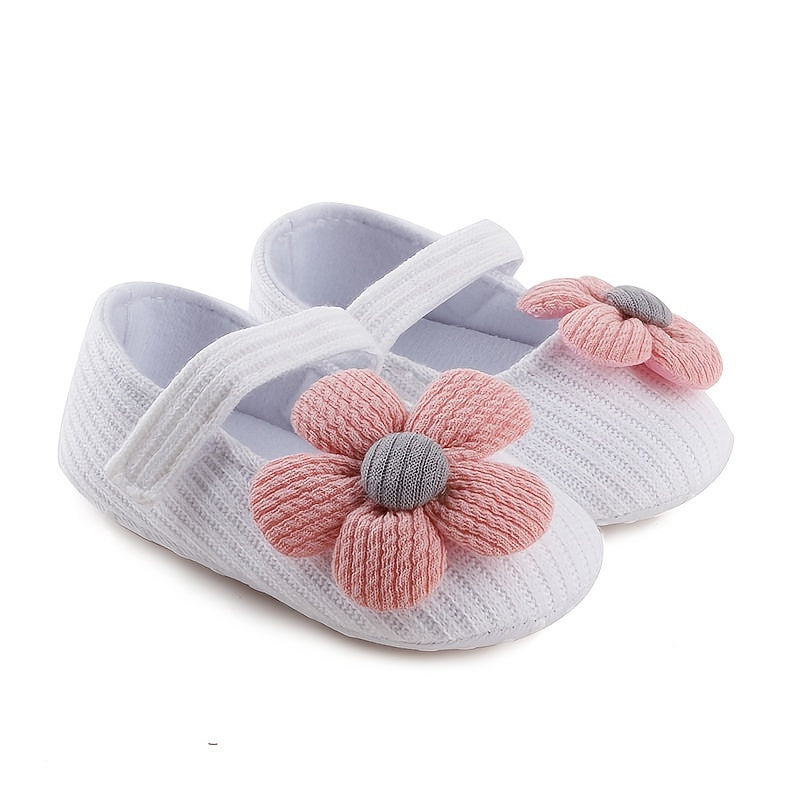 Baby Girls Cute Flower Princess Shoes, Soft Sole Lightweight Breathable Princess Flats, Toddler Shoes For Walking